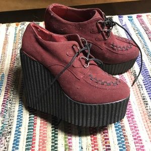 Creeper platform wedge heels sz 6